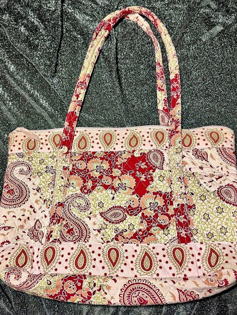 Lemon Hill Paisley Floral Tote in Pink & Red